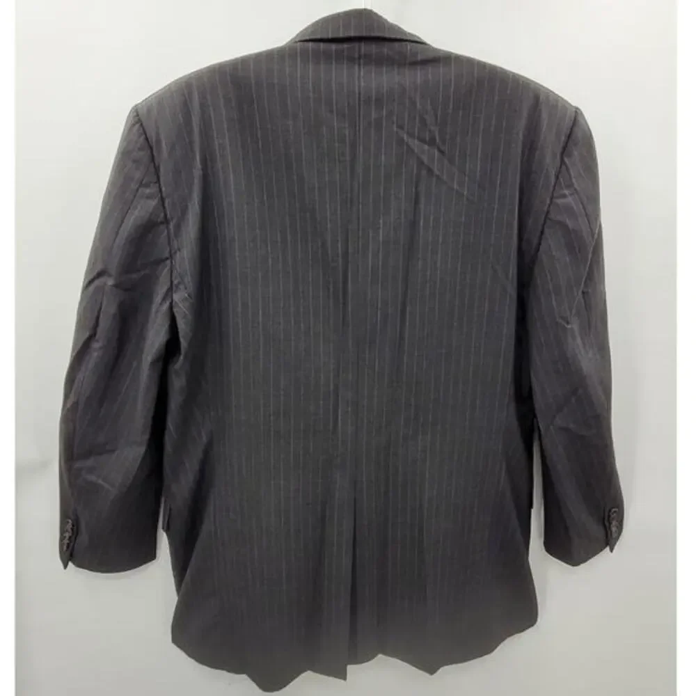 Barneys New York‎ Gray Pin Stripe Two Button Single Breasted Men's Suit Jacket